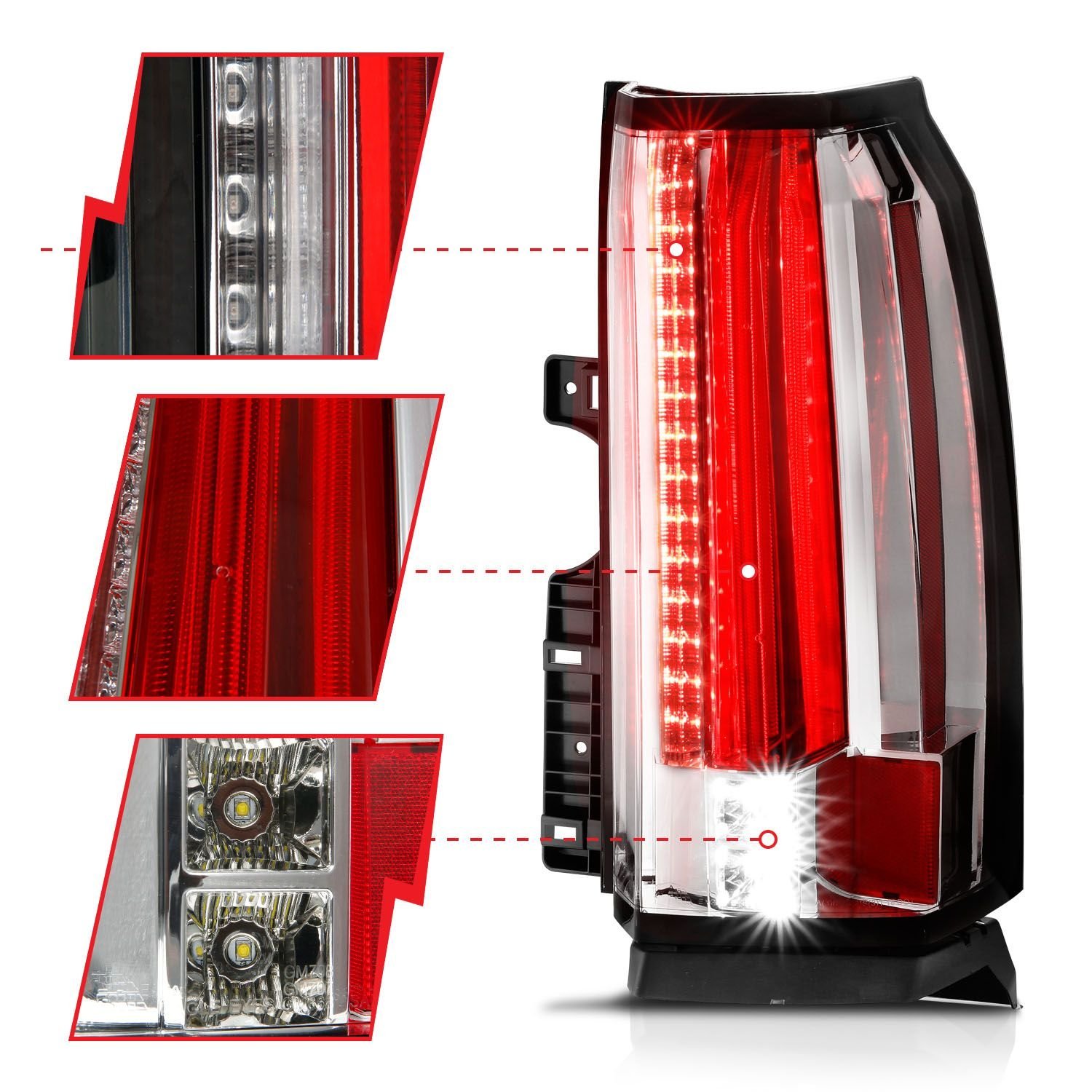 Chevy Tahoe/suburban 15-18 Led Tail Lights - Chrome - Image 4