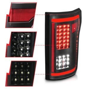 Ford F-150 15-17 Full Led Tail Lights G2 Black Clear - Image 3