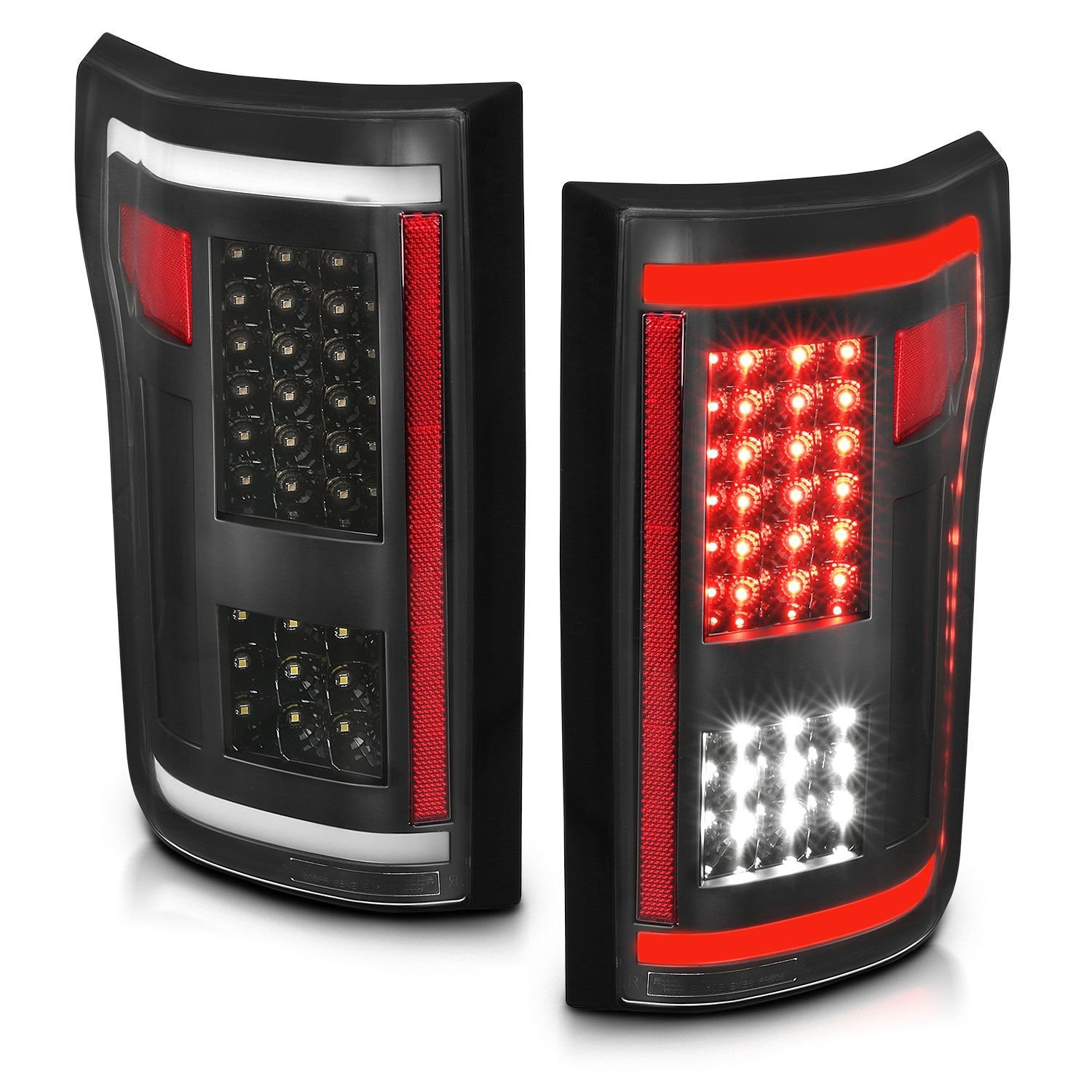 Ford F-150 15-17 Full Led Tail Lights G2 Black Clear - Image 8
