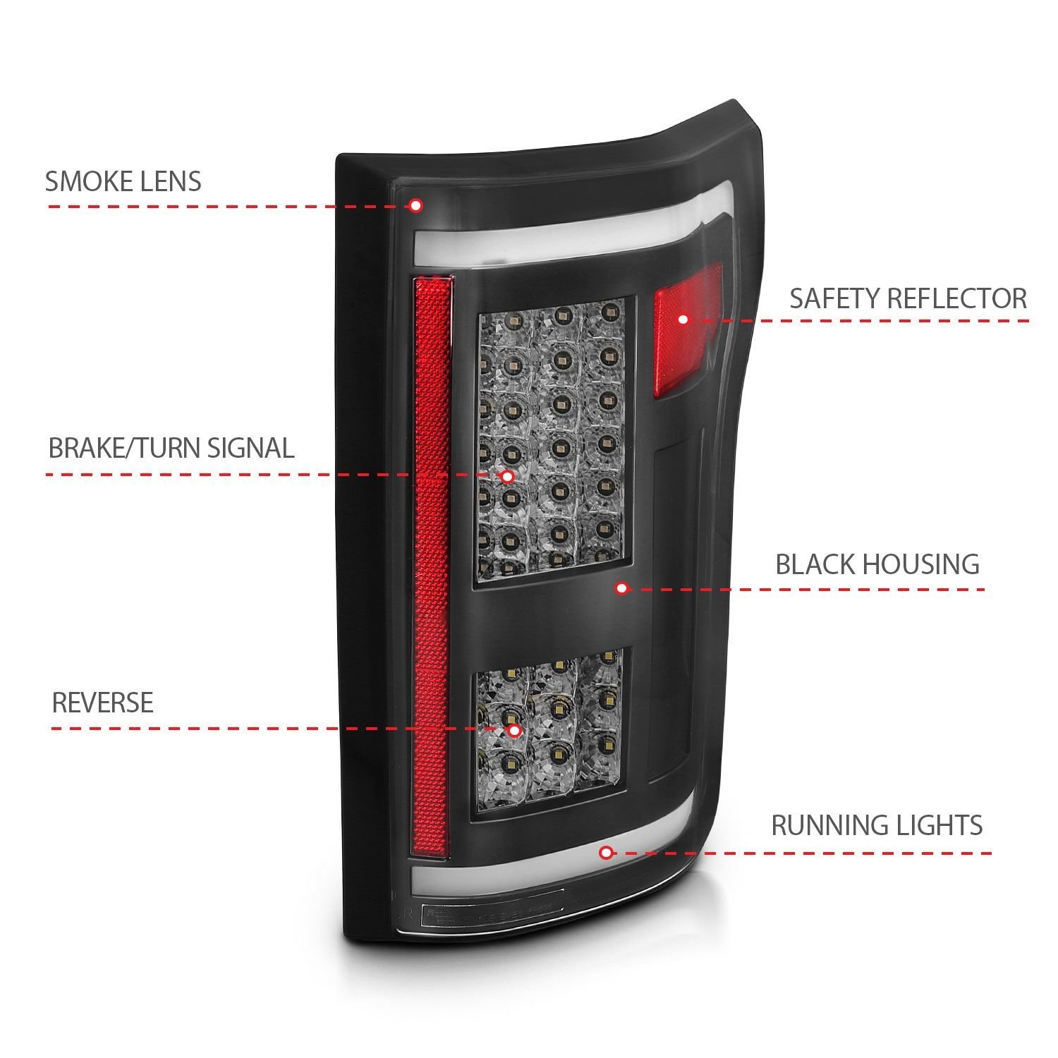 Ford F-150 15-17 Full Led Tail Lights G2 Black Smoke Lens - Image 4