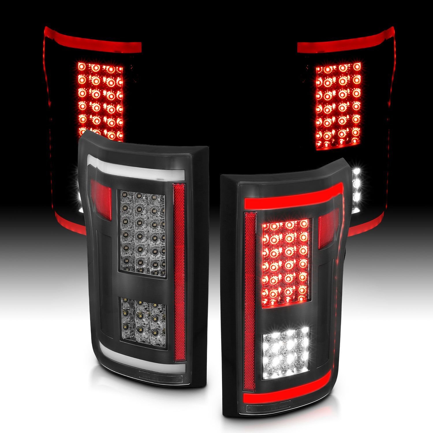 Ford F-150 15-17 Full Led Tail Lights G2 Black Smoke Lens - Image 7