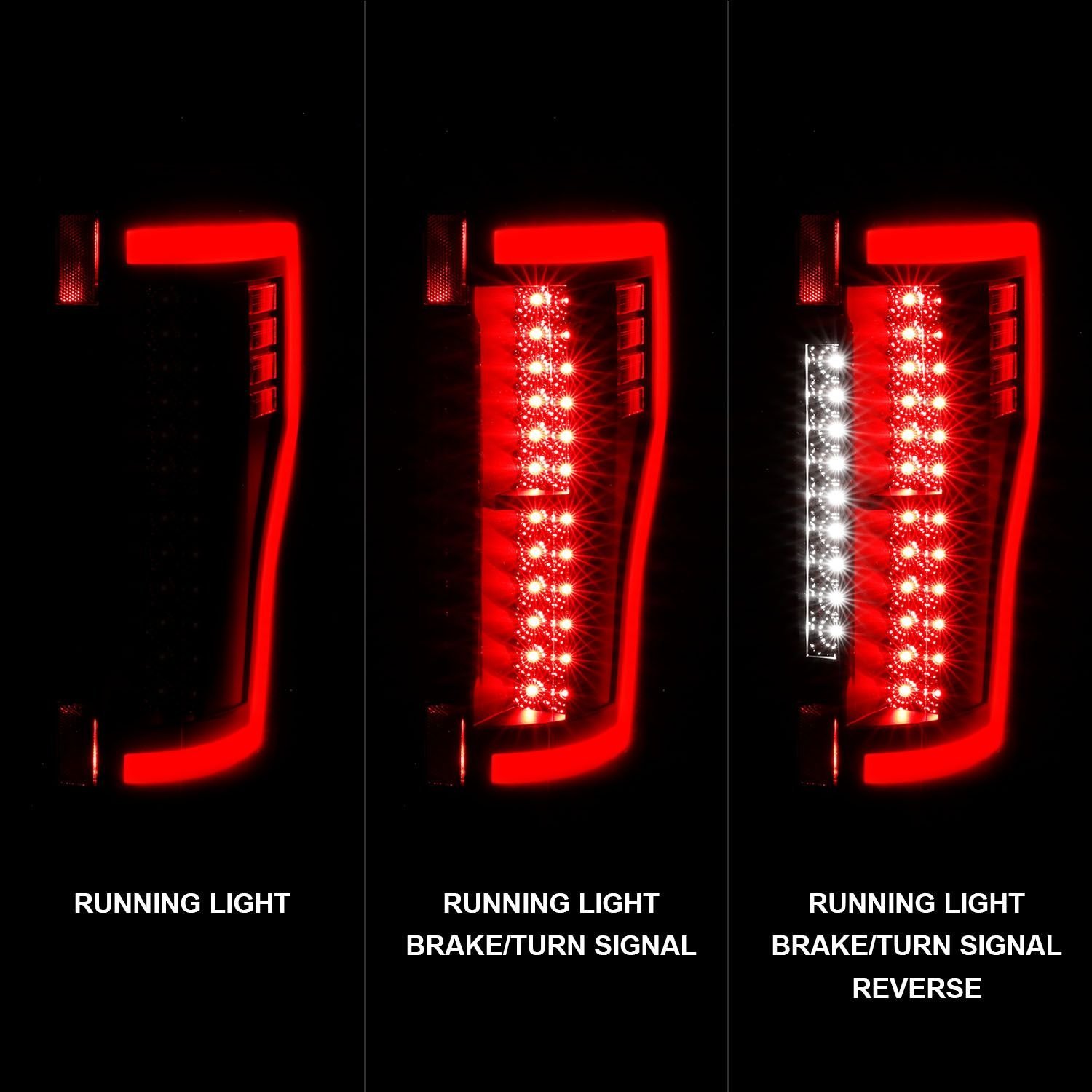Ford F-250/350/450/550 Superduty 17-19 Led Tail Lights Black - Image 3