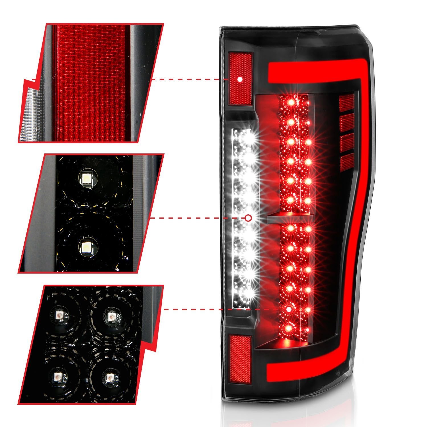 Ford F-250/350/450/550 Superduty 17-19 Led Tail Lights Black - Image 4