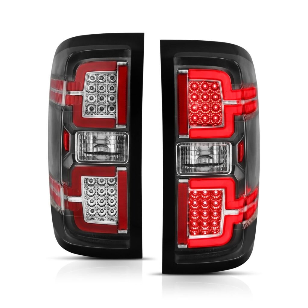 Chevy Silverado 14-18 1500/15-19 2500hd/3500hd/GMC Sierra 15-19 2500hd/3500hd Led Tail Lights - Black Clear