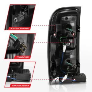 Chevy Silverado 14-18 1500/15-19 2500hd/3500hd/GMC Sierra 15-19 2500hd/3500hd Led Tail Lights - Black Clear - Image 5