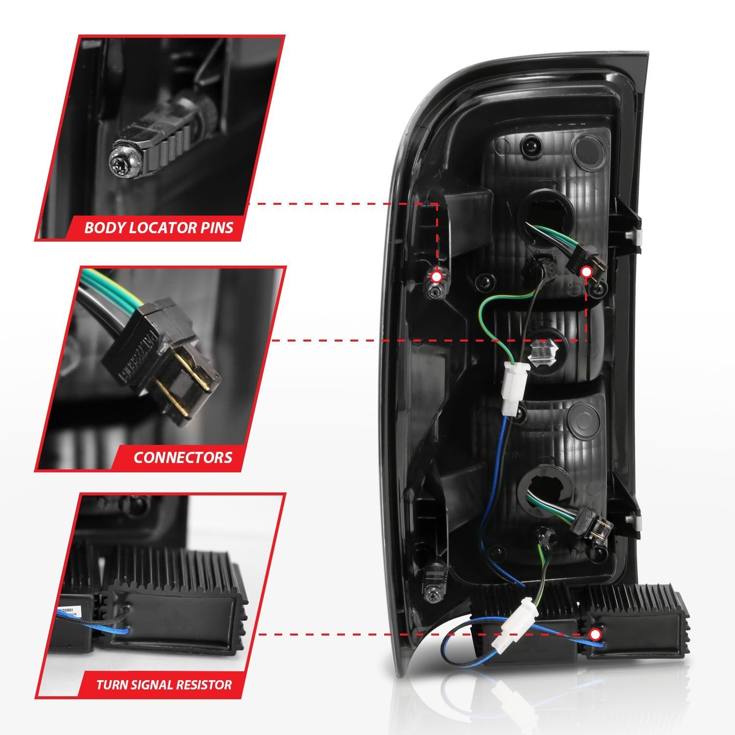 Chevy Silverado 14-18 1500/15-19 2500hd/3500hd/GMC Sierra 15-19 2500hd/3500hd Led Tail Lights - Black Clear - Image 5