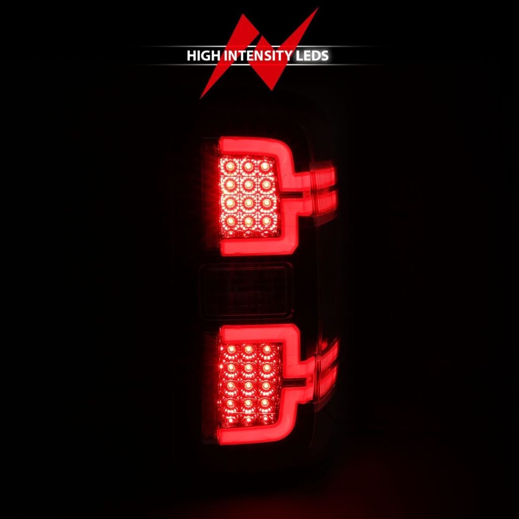 Chevy Silverado 14-18 1500/15-19 2500hd/3500hd/GMC Sierra 15-19 2500hd/3500hd Led Tail Lights - Black Clear