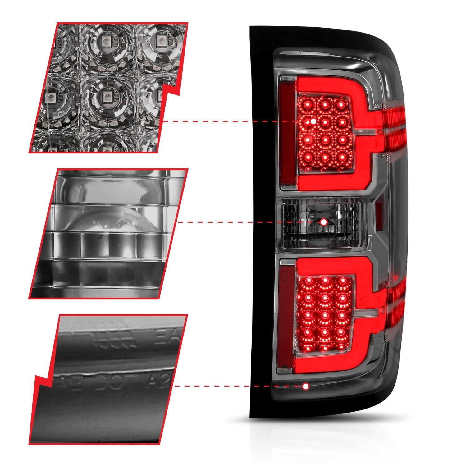 Chevy Silverado 14-18 1500 / 15-19 2500hd/3500hd / GMC Sierra 15-19 2500hd / 3500hd Led Tail Lights - Smoke Lens - Image 3