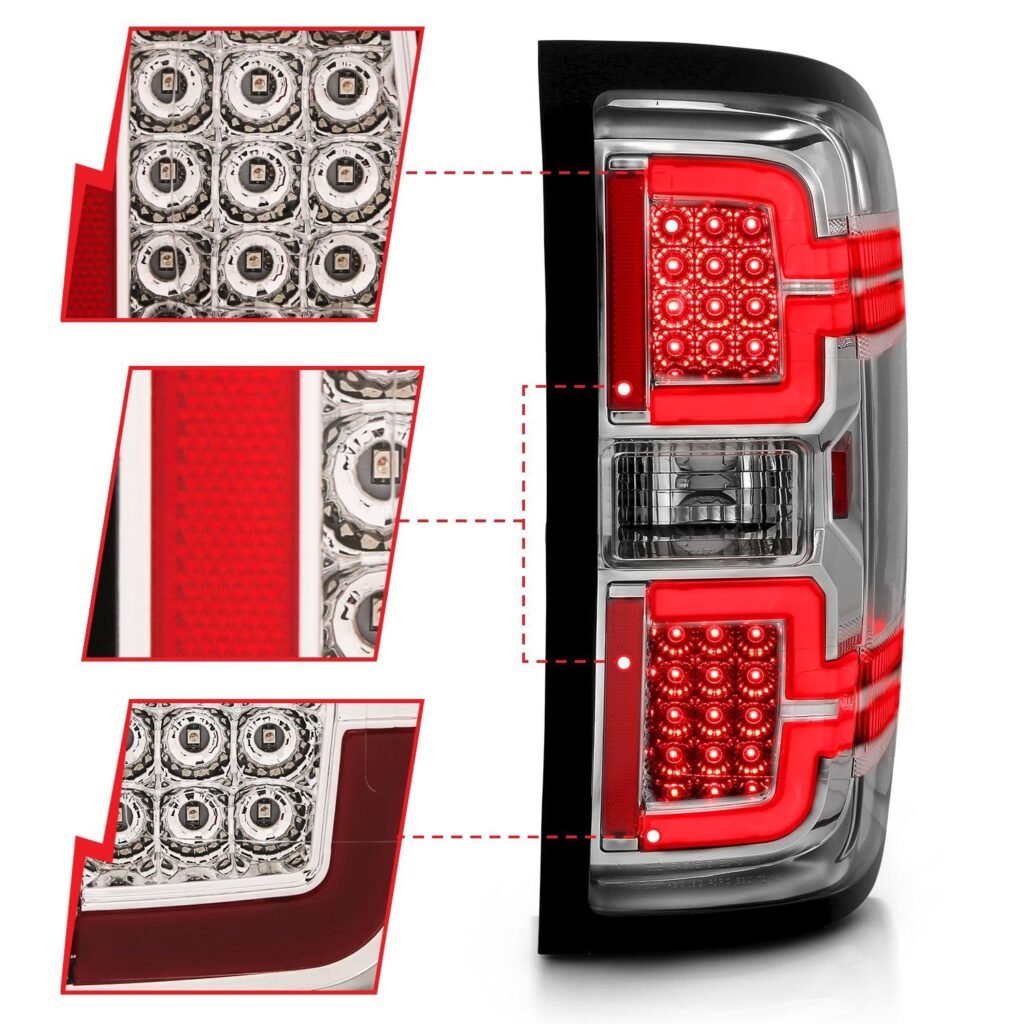 Chevy Silverado 14-18 1500/15-19 2500hd/3500hd/GMC Sierra 15-19 2500hd/3500hd Dually Led Tail Lights Chrome