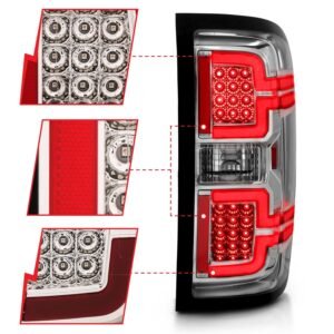 Chevy Silverado 14-18 1500/15-19 2500hd/3500hd/GMC Sierra 15-19 2500hd/3500hd Dually Led Tail Lights Chrome - Image 3