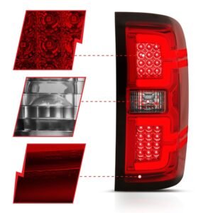 Chevy Silverado 14-18 1500 / 15-19 2500hd/3500hd/ GMC Sierra 15-19 2500hd/3500hd Led Tail Lights - Red Lens - Image 3
