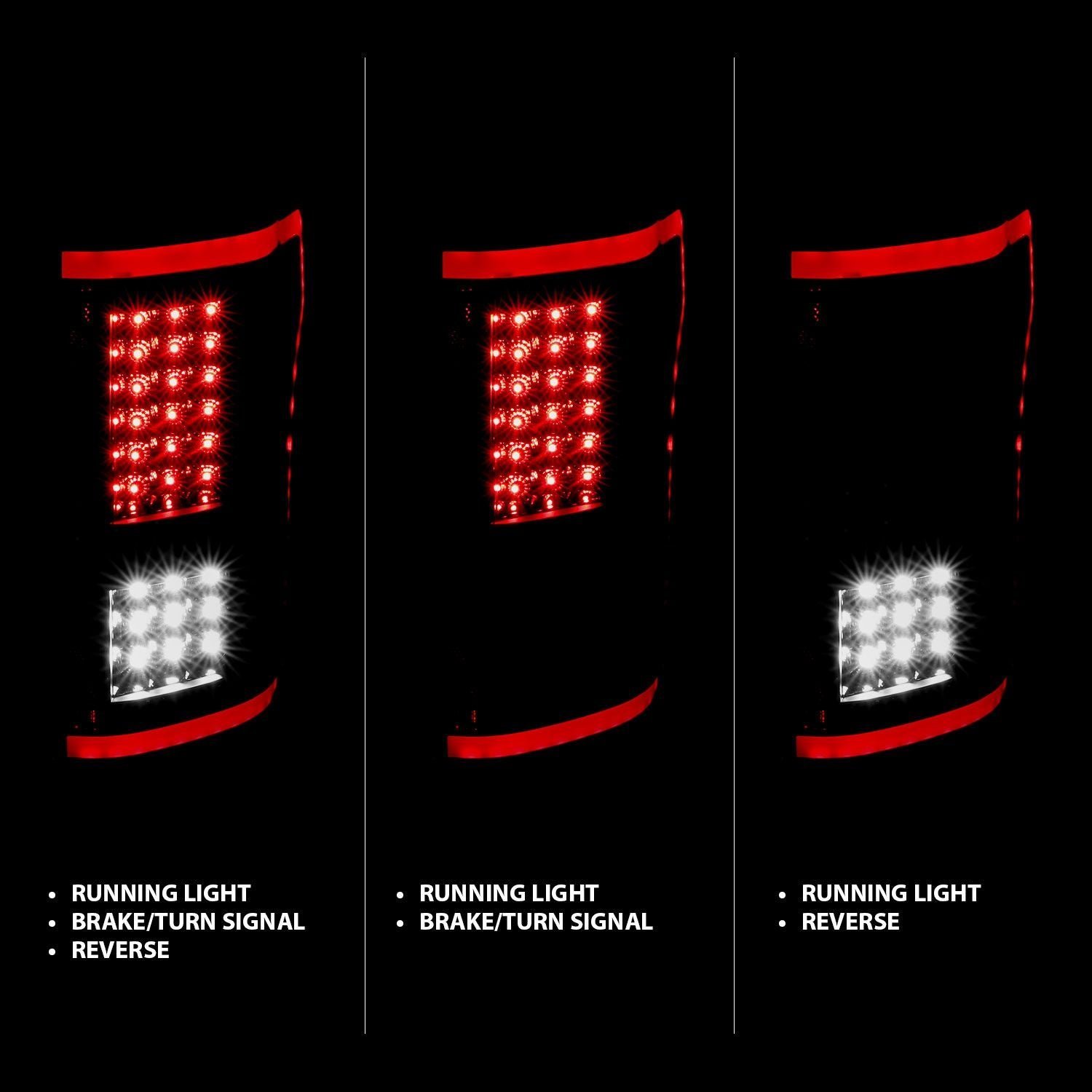 Ford F-150 15-17 Full Led Tail Lights Sequential Signal Black Clear - Image 3