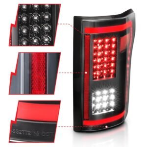 Ford F-150 15-17 Full Led Tail Lights Sequential Signal Black Clear - Image 6