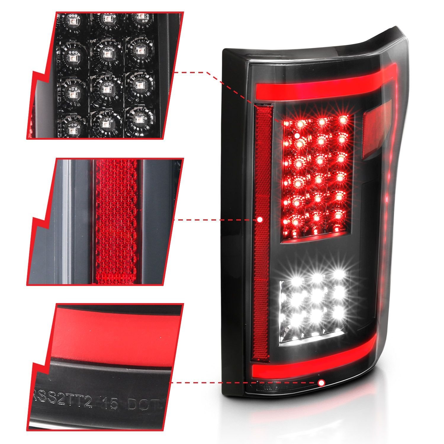 Ford F-150 15-17 Full Led Tail Lights Sequential Signal Black Clear - Image 6