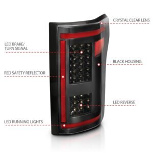 Ford F-150 15-17 Full Led Tail Lights Sequential Signal Black Clear - Image 2