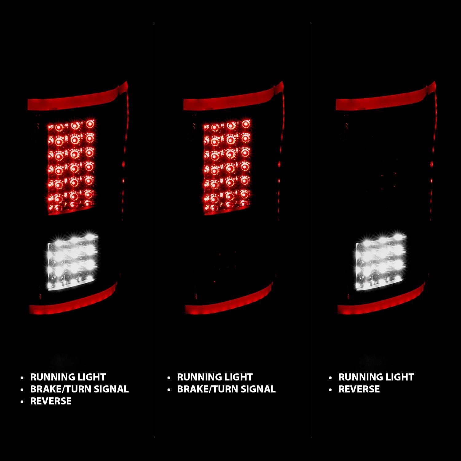 Ford F-150 15-17 Led Tail Lights Sequential Signal Black Smoke Lens - Image 2