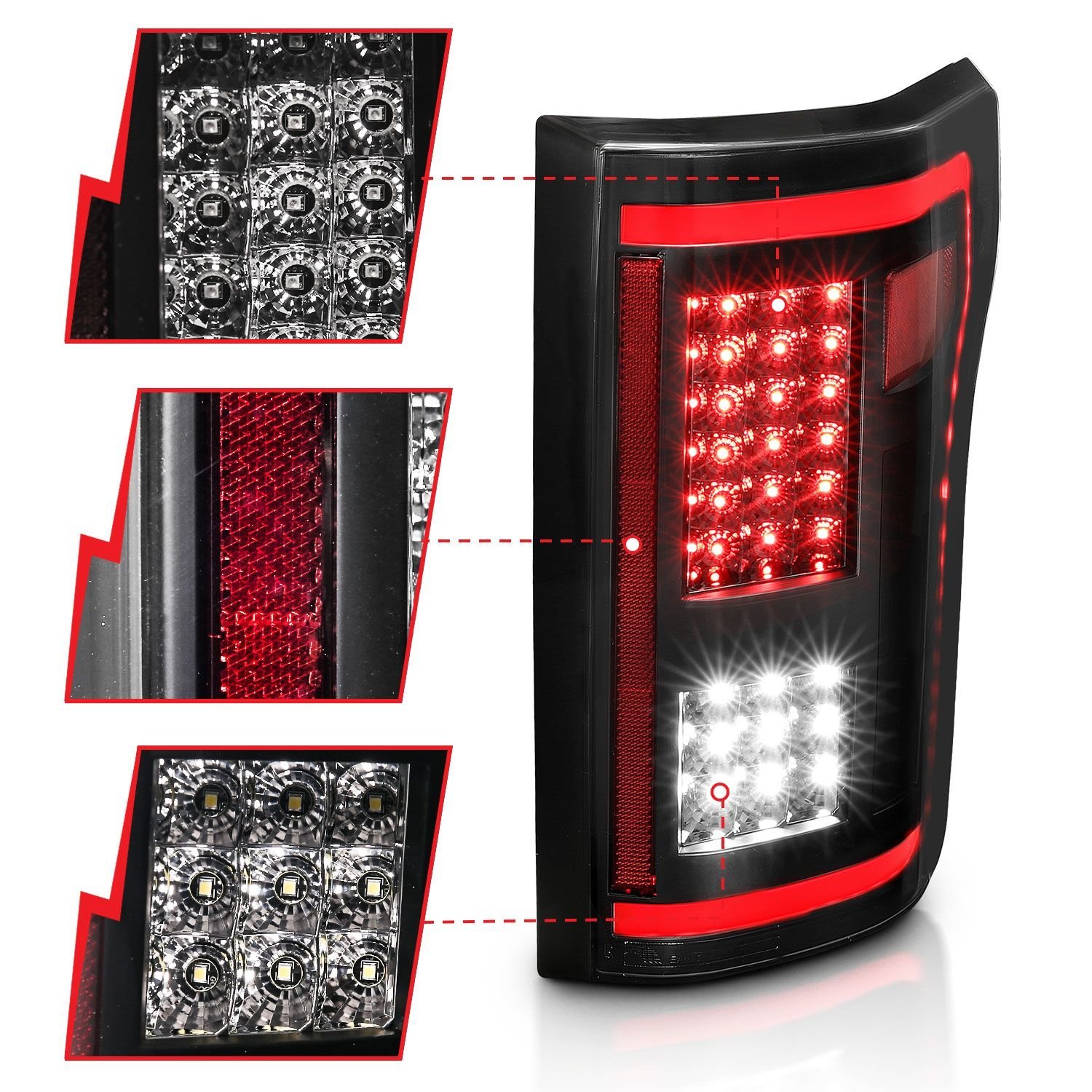 Ford F-150 15-17 Led Tail Lights Sequential Signal Black Smoke Lens - Image 3