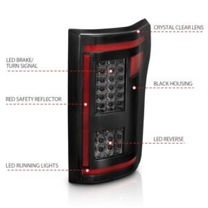 Ford F-150 15-17 Led Tail Lights Sequential Signal Black Smoke Lens - Image 4