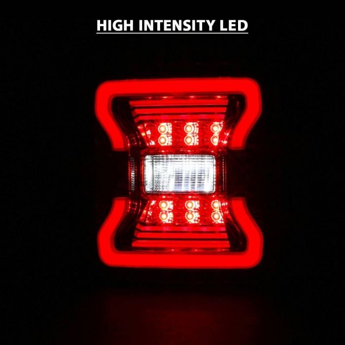 Jeep Wrangler JL 18-21 Full Led Tail Lights Red/ Clear Lens
