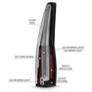 Cadillac Escalade 07-14 Led Tail Lights Red/Clear - Image 4