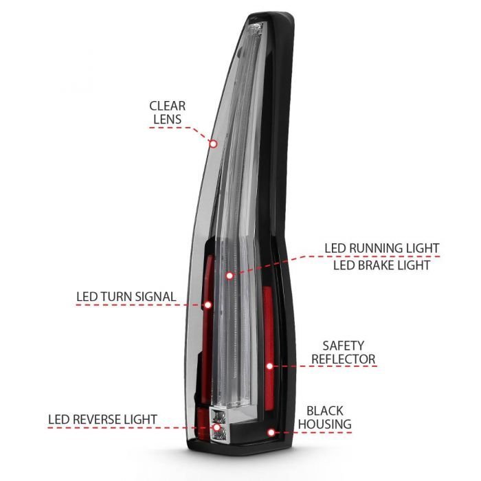 Cadillac Escalade 07-14 Led Tail Lights Red/Clear