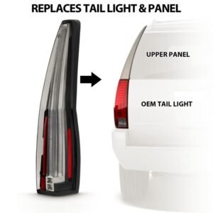Cadillac Escalade 07-14 Led Tail Lights Red/Clear - Image 9