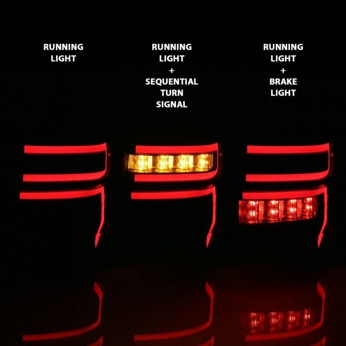 Toyota 4runner 14-22 Tail Lights Black Housing Clear Lens Red Light Bar W/ Sequential