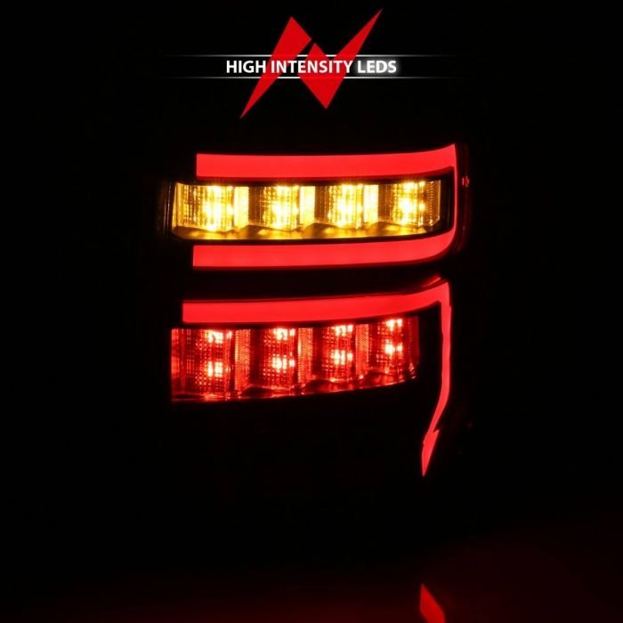 Toyota 4runner 14-22 Tail Lights Black Housing Clear Lens Red Light Bar W/ Sequential