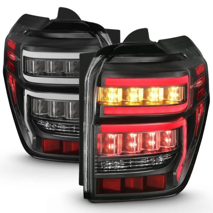 Toyota 4runner 14-22 Tail Lights Black Housing Clear Lens Red Light Bar W/ Sequential