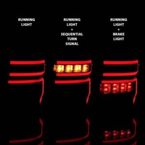 Toyota 4runner 14-22 Tail Lights Black Housing Smoke Lens Red Light Bar - Image 6