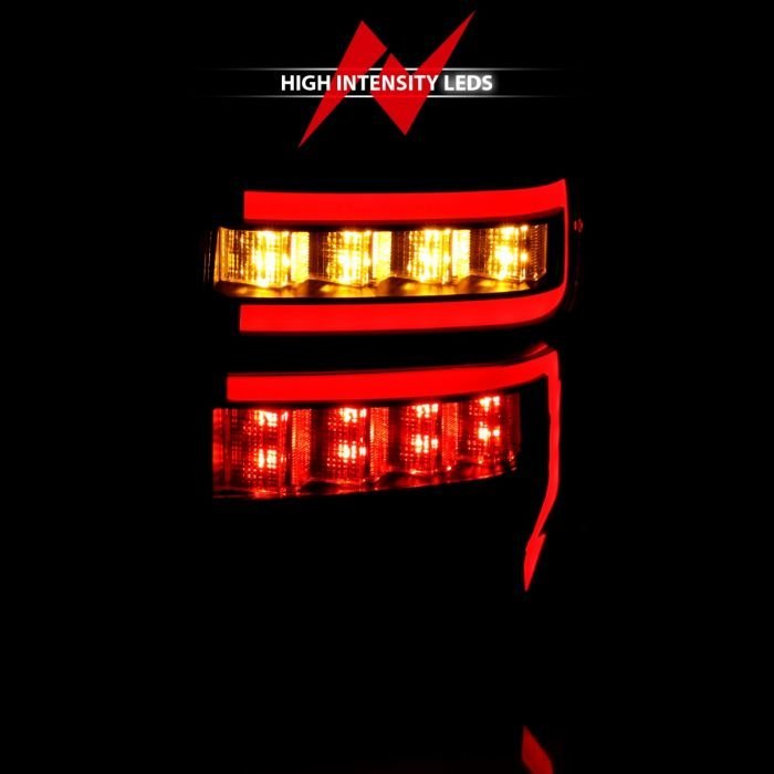 Toyota 4runner 14-22 Tail Lights Black Housing Smoke Lens Red Light Bar