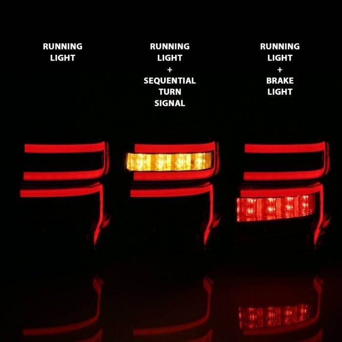 Toyota 4runner 14-22 Tail Lights Chrome Housing Clear Lens Red Light Bar W/ Sequential