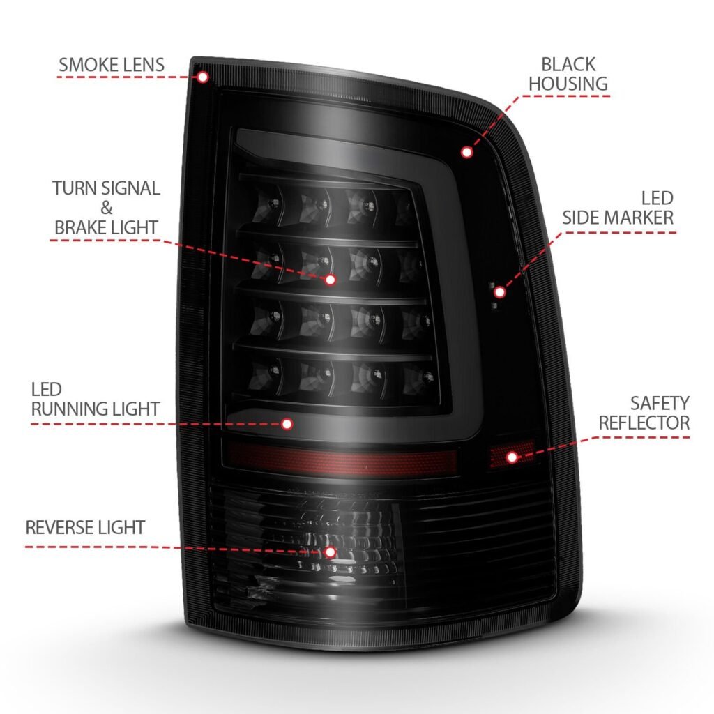 Dodge Ram 1500 09-18 / 2500 3500 10-18 Led Tail Lights Black Smoke