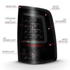 Dodge Ram 1500 09-18 / 2500 3500 10-18 Led Tail Lights Black Smoke - Image 4