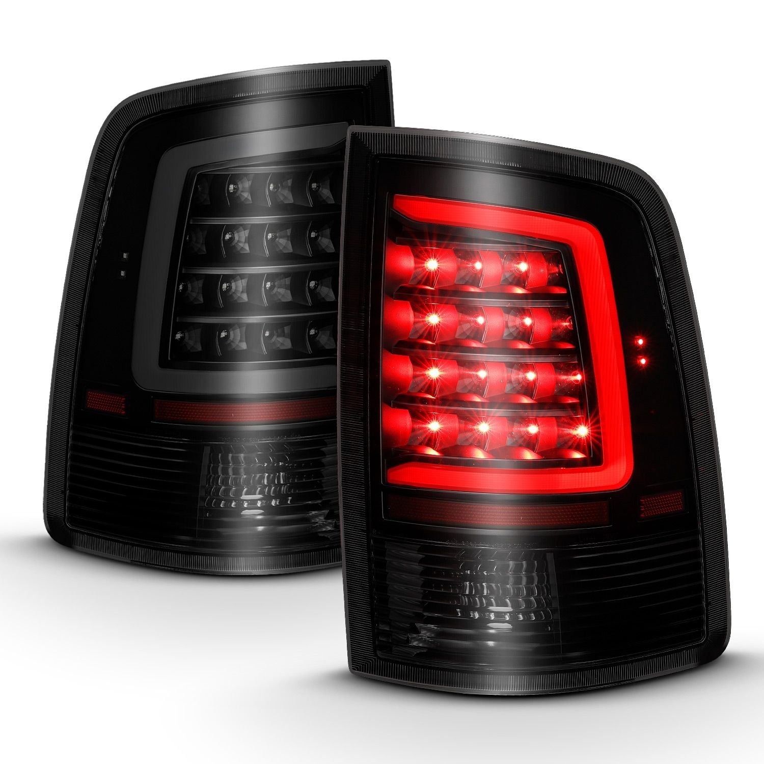 Dodge Ram 1500 09-18 / 2500 3500 10-18 Led Tail Lights Black Smoke - Image 2