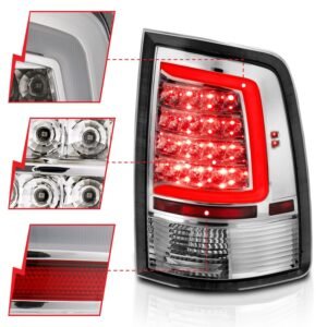 Dodge Ram 1500 09-18 / 2500 3500 10-18 Led Tail Lights Chrome Clear - Image 3