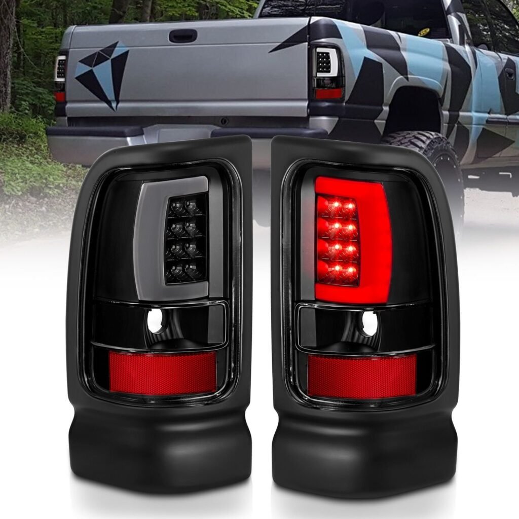 DODGE RAM 1500 94-01 2500/3500 94-02 LED TAILLIGHTS PLANK STYLE BLACK W/CLEAR LENS