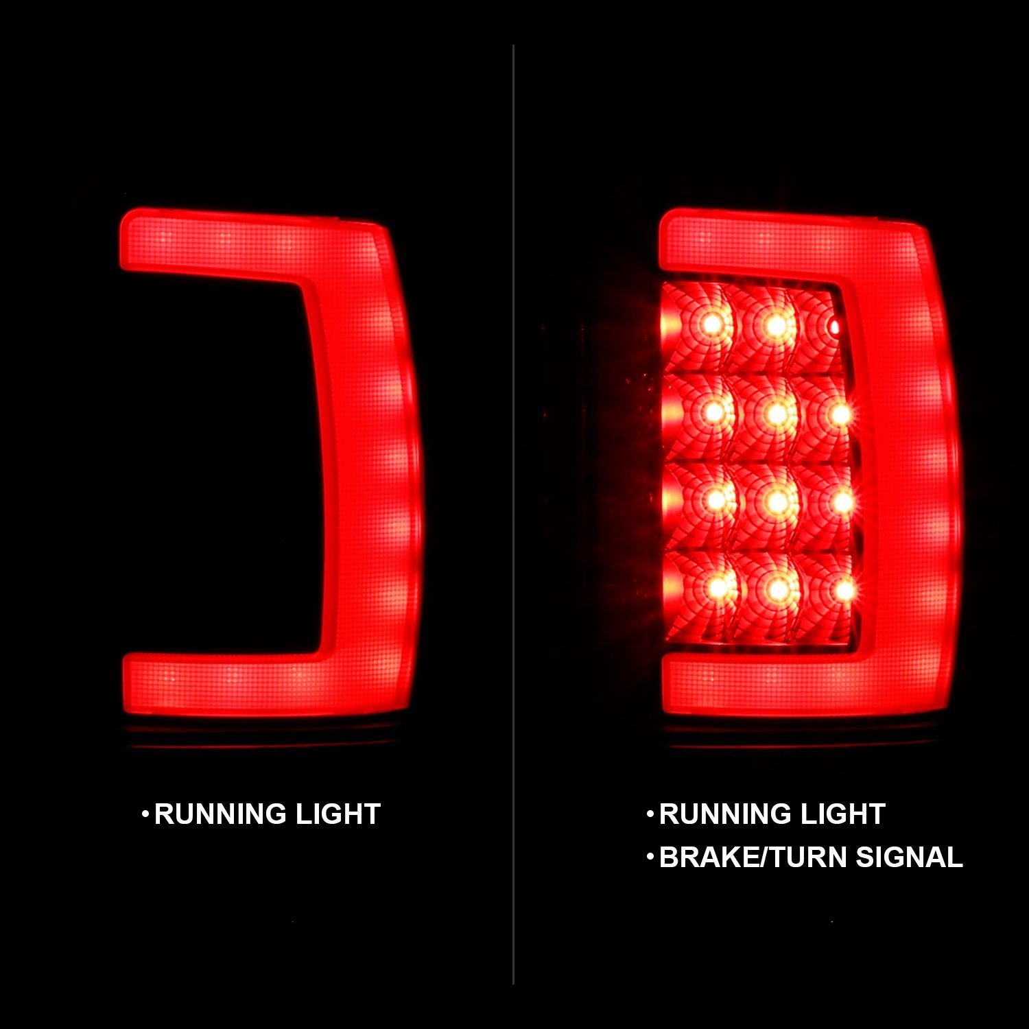 DODGE RAM 1500 94-01 2500/3500 94-02 LED TAILLIGHTS PLANK STYLE BLACK W/CLEAR LENS - Image 2