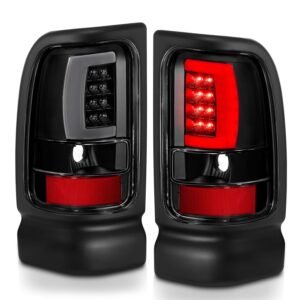 DODGE RAM 1500 94-01 2500/3500 94-02 LED TAILLIGHTS PLANK STYLE BLACK W/CLEAR LENS - Image 8