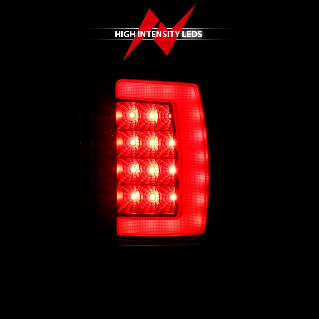 Dodge Ram 1500 94-01 2500/3500 94-02 Led Tail Lights Black W/Smoke Lens
