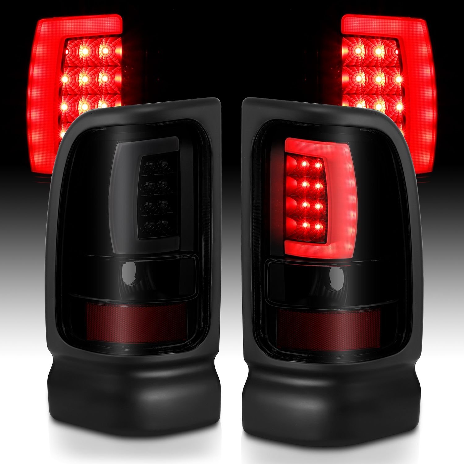 Dodge Ram 1500 94-01 2500/3500 94-02 Led Tail Lights Black W/Smoke Lens - Image 7