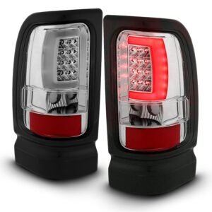DODGE RAM 1500 94-01 2500/3500 94-02 LED TAILLIGHTS PLANK STYLE CHROME W/ CLEAR LENS - Image 7