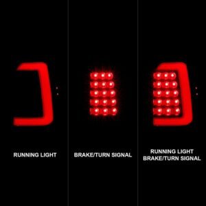 DODGE DAKOTA 97-04 LED LIGHT BAR TAIL LIGHTS BLACK CLEAR LENS - Image 2