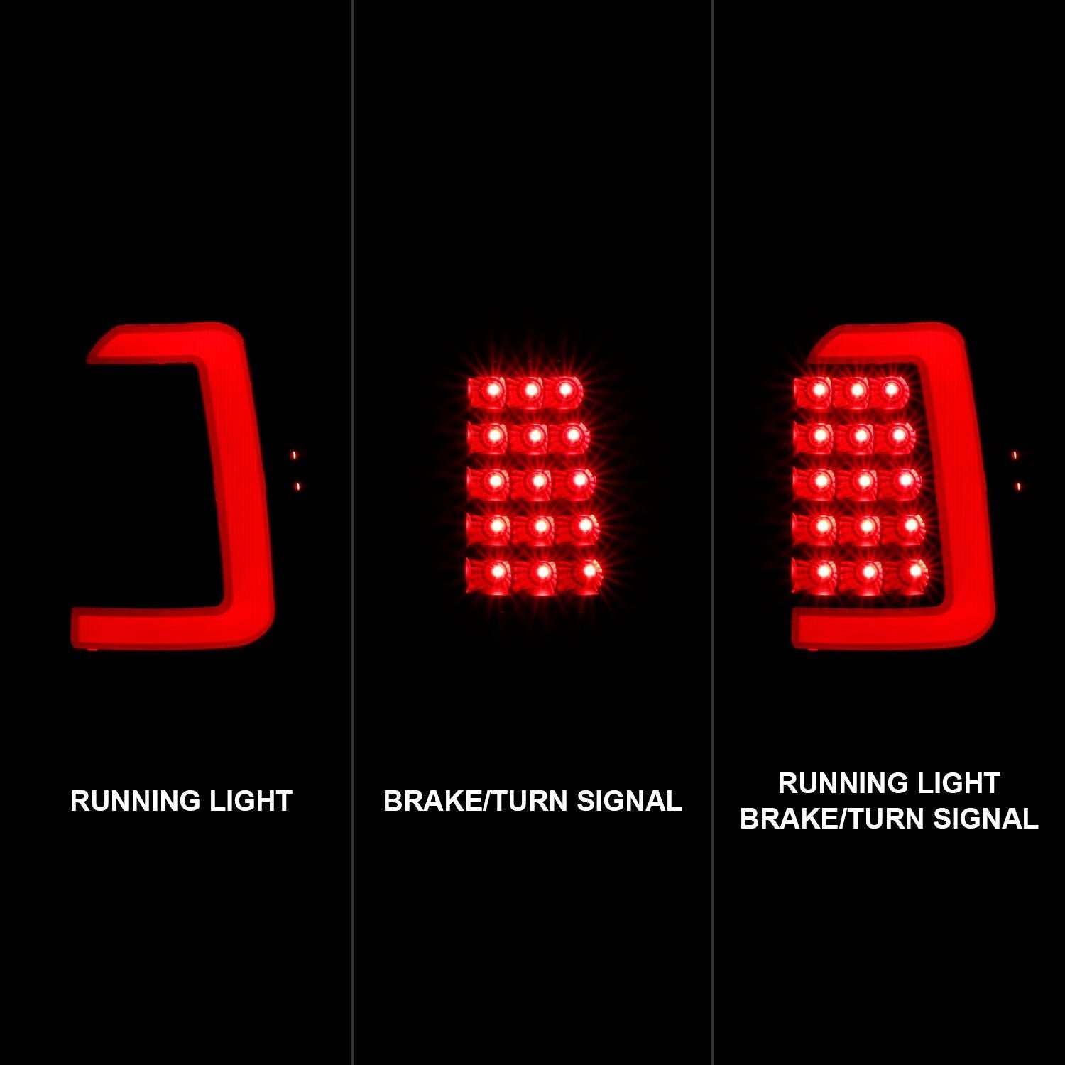 DODGE DAKOTA 97-04 LED LIGHT BAR TAIL LIGHTS BLACK CLEAR LENS - Image 2