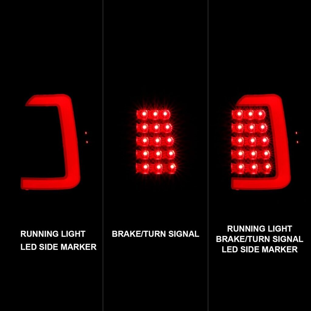 DODGE DAKOTA 97-04 LED LIGHT BAR TAIL LIGHTS BLACK SMOKE LENS