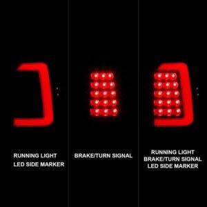 DODGE DAKOTA 97-04 LED LIGHT BAR TAIL LIGHTS BLACK SMOKE LENS - Image 2