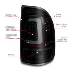 DODGE DAKOTA 97-04 LED LIGHT BAR TAIL LIGHTS BLACK SMOKE LENS - Image 4
