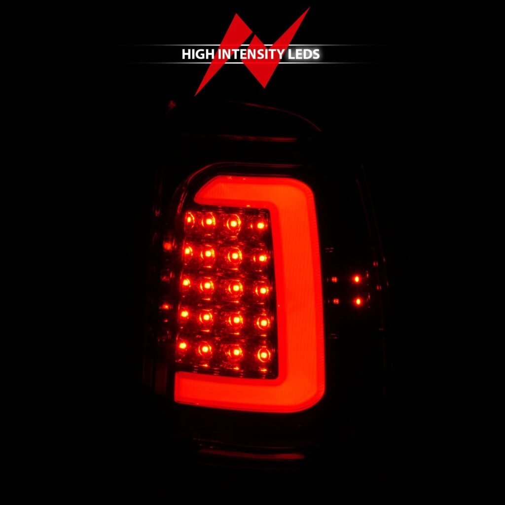 DODGE DAKOTA 97-04 LED LIGHT BAR TAIL LIGHTS CHROME RED LENS