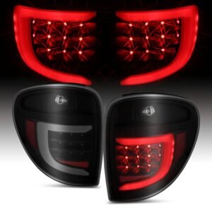 DODGE GRAND CARAVAN; CRYSLER TOWN&COUNTRY 04-07 L.E.D T.L BLACK HOUSING SMOKE LENS W/ C LIGHT BAR - Image 6