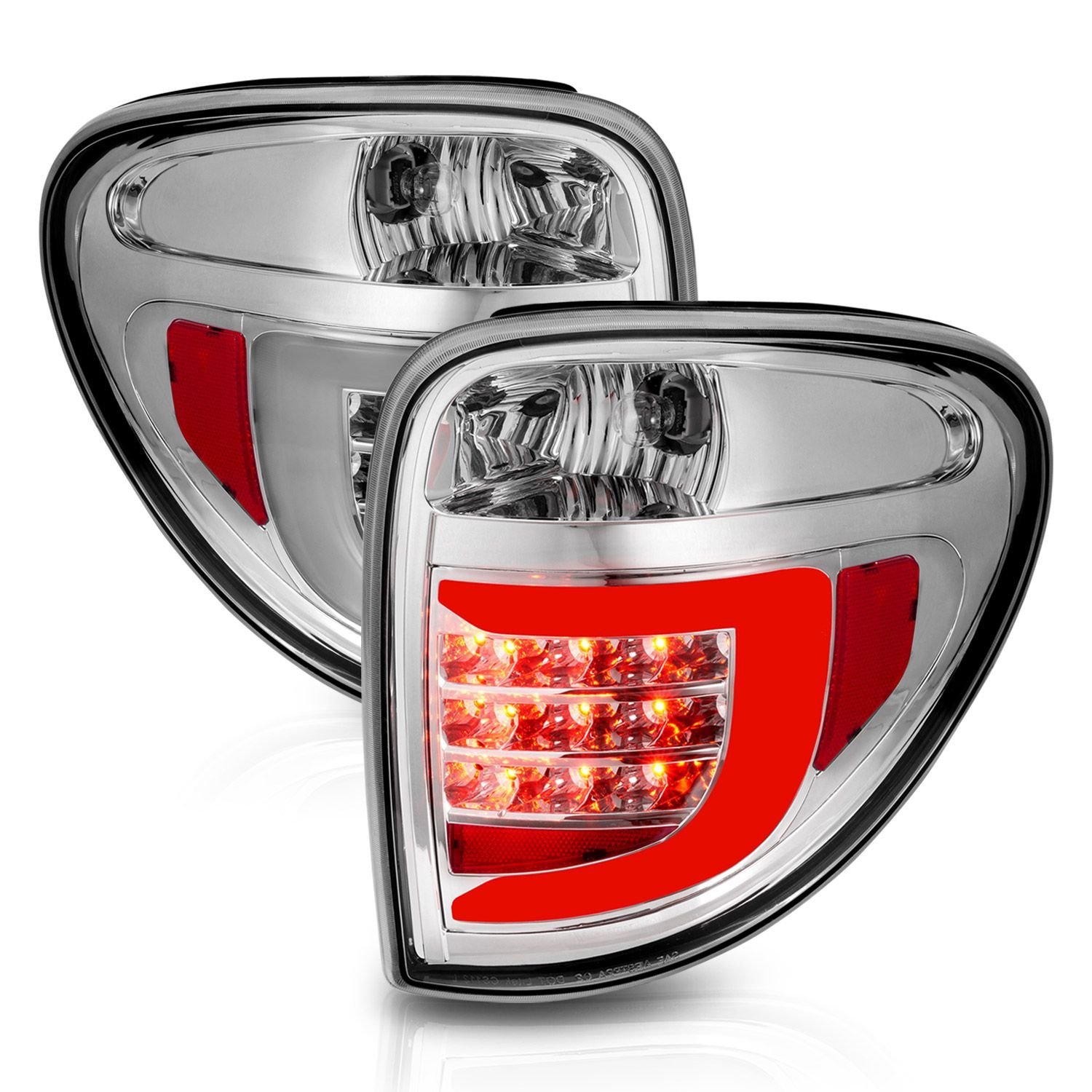 DODGE GRAND CARAVAN / CHRYSLER TOWN AND COUNTRY 04-07 L.E.D T.L CHROME HOUSING CLEAR LENS W/ C LIGHT BAR - Image 2